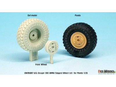 U.S. Cougar 6x6 Jerrv Sagged Wheel Set - 2 Spare Wheel (For Panda 1/35) - zdjęcie 5