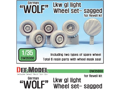 German Wolf Lkw Gl Light Sagged Wheel Set (For Revell 1/35) - zdjęcie 1
