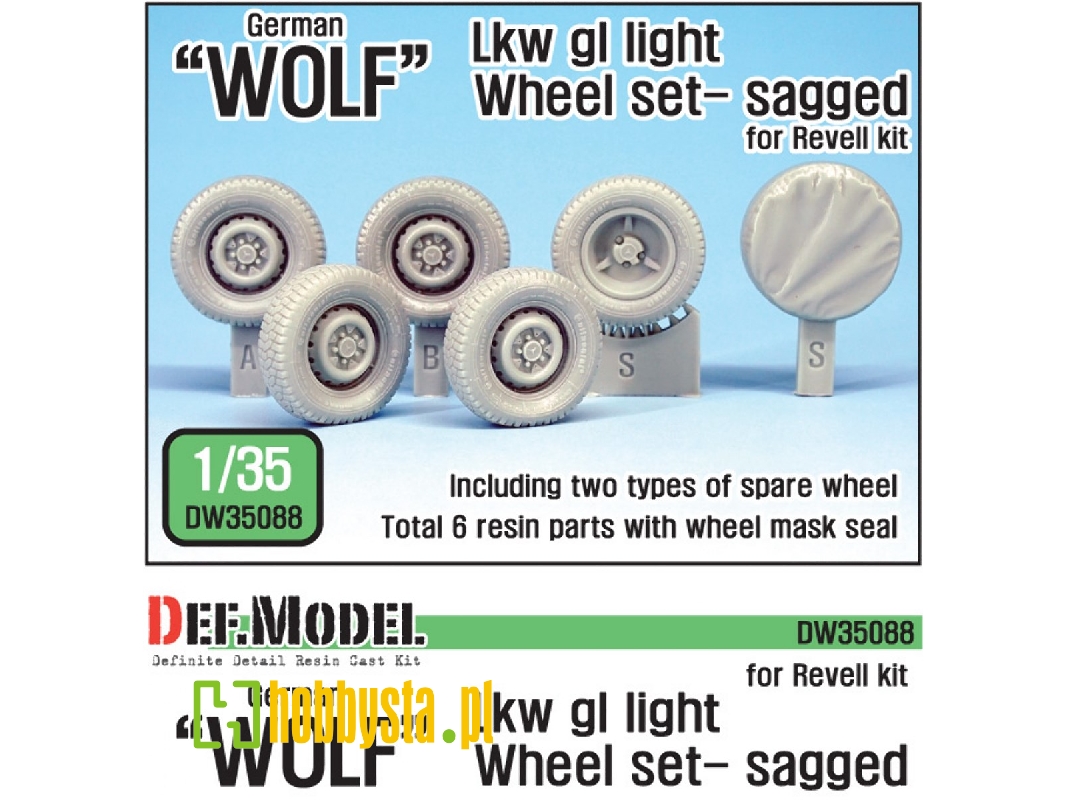 German Wolf Lkw Gl Light Sagged Wheel Set (For Revell 1/35) - zdjęcie 1 German Wolf Lkw Gl Light Sagged Wheel Set (For Revell 1/35) - zdjęcie 1