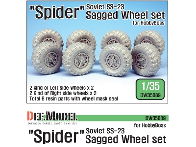 Soviet Ss-23 Spider Sagged Wheel Set (For Hobbyboss 1/35) - zdjęcie 1