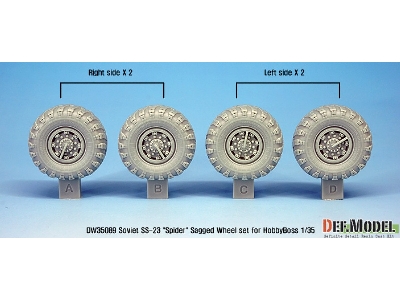 Soviet Ss-23 Spider Sagged Wheel Set (For Hobbyboss 1/35) - zdjęcie 2