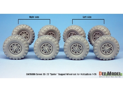 Soviet Ss-23 Spider Sagged Wheel Set (For Hobbyboss 1/35) - zdjęcie 3