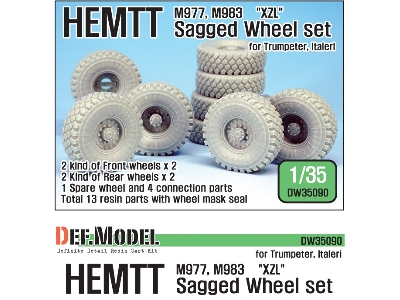 Us Hemtt Xzl M977,m983 Sagged Wheel Set (For Trumpeter/Italeri 1/35) - zdjęcie 1