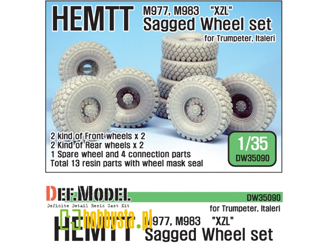 Us Hemtt Xzl M977,m983 Sagged Wheel Set (For Trumpeter/Italeri 1/35) - zdjęcie 1