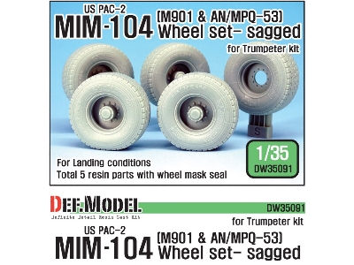 Us Mim-104 M901 & An/Mpq-53 Wheel Set - Sagged (For Trumpeter 1/35) - zdjęcie 1