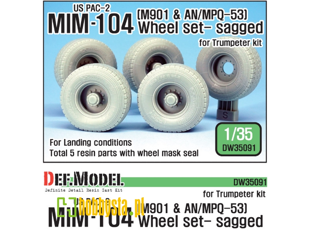 Us Mim-104 M901 & An/Mpq-53 Wheel Set - Sagged (For Trumpeter 1/35) - zdjęcie 1
