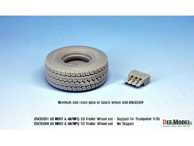 Us Mim-104 M901 & An/Mpq-53 Wheel Set - Sagged (For Trumpeter 1/35) - zdjęcie 9