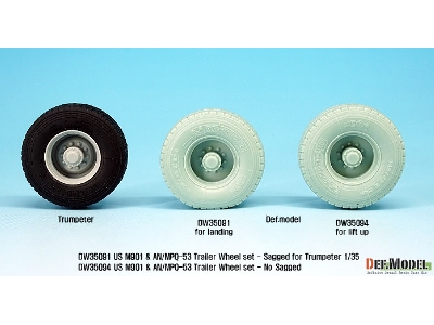 Us Mim-104 M901 & An/Mpq-53 Wheel Set - Sagged (For Trumpeter 1/35) - zdjęcie 10