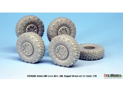 Italian Lmv Lince Xml Sagged Wheel Set (For Italeri 1/35) - zdjęcie 4