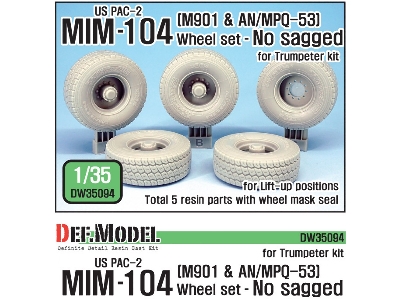 Us Mim-104 M901 & An/Mpq-53 Wheel Set - No Sagged (For Trumpeter 1/35) - zdjęcie 1