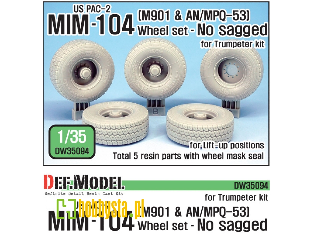 Us Mim-104 M901 & An/Mpq-53 Wheel Set - No Sagged (For Trumpeter 1/35) - zdjęcie 1 Us Mim-104 M901 & An/Mpq-53 Wheel Set - No Sagged (For Trumpeter 1/35) - zdjęcie 1