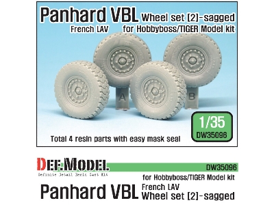 French Panhard Vbl Lav Sagged Wheel Set - 2( For Tiger Model, Hobbyboss 1/35) - zdjęcie 1