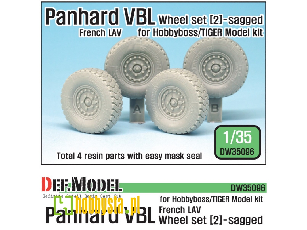 French Panhard Vbl Lav Sagged Wheel Set - 2( For Tiger Model, Hobbyboss 1/35) - zdjęcie 1