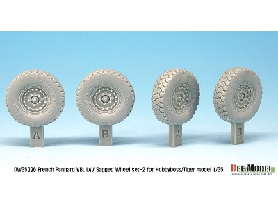 French Panhard Vbl Lav Sagged Wheel Set - 2( For Tiger Model, Hobbyboss 1/35) - zdjęcie 3