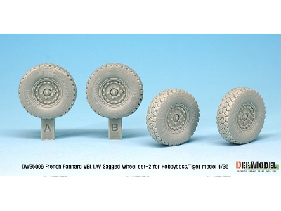 French Panhard Vbl Lav Sagged Wheel Set - 2( For Tiger Model, Hobbyboss 1/35) - zdjęcie 5