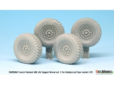 French Panhard Vbl Lav Sagged Wheel Set - 2( For Tiger Model, Hobbyboss 1/35) - zdjęcie 6