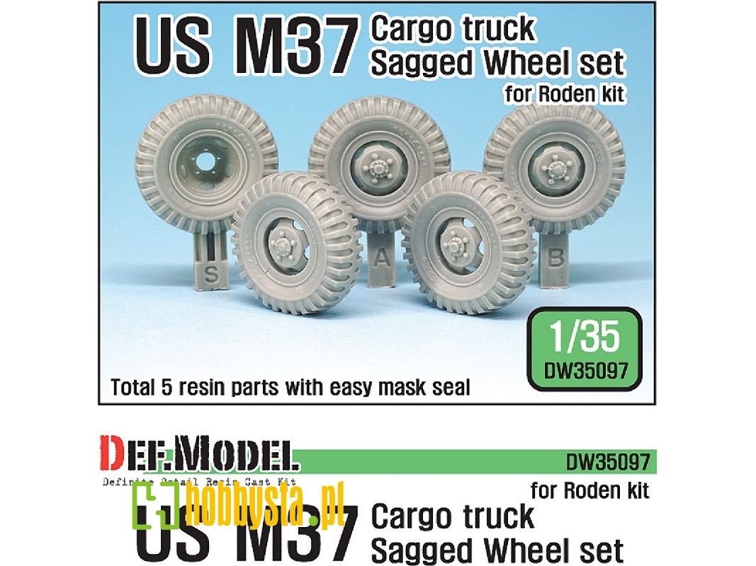 U.S. M37 Cargo Truck Sagged Wheel Set ( For Roden 1/35) - zdjęcie 1