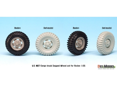 U.S. M37 Cargo Truck Sagged Wheel Set ( For Roden 1/35) - zdjęcie 7