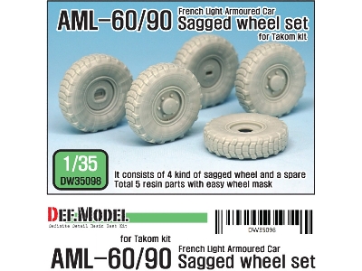 Franch Aml-60/90 Sagged Wheel Set (For Takom 1/35) - zdjęcie 1