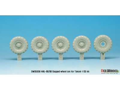 Franch Aml-60/90 Sagged Wheel Set (For Takom 1/35) - zdjęcie 3