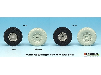Franch Aml-60/90 Sagged Wheel Set (For Takom 1/35) - zdjęcie 10