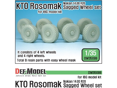 Kto Rosomak Nokian Sagged Wheel Set ( For Ibg Model 1/35) - zdjęcie 1