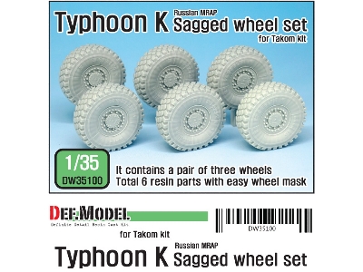 Russian Typhoon-k 6x6 Mrap Sagged Wheel Set - zdjęcie 1