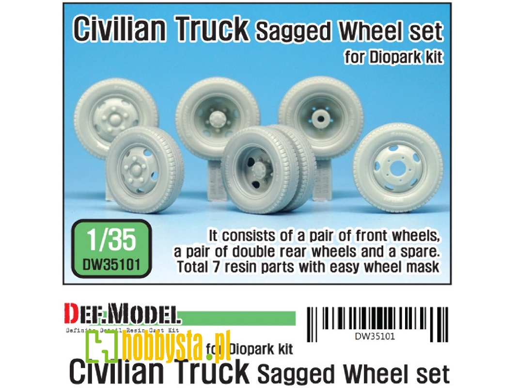 Japanese Civilian Truck Sagged Wheel Set ( For Diopark 1/35) - zdjęcie 1 Japanese Civilian Truck Sagged Wheel Set ( For Diopark 1/35) - zdjęcie 1