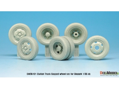 Japanese Civilian Truck Sagged Wheel Set ( For Diopark 1/35) - zdjęcie 4