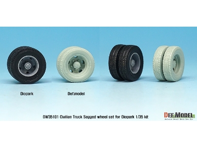 Japanese Civilian Truck Sagged Wheel Set ( For Diopark 1/35) - zdjęcie 9