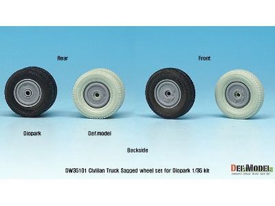 Japanese Civilian Truck Sagged Wheel Set ( For Diopark 1/35) - zdjęcie 10