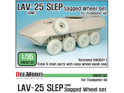 Us Lav-25 Slep Sagged Wheel Set (For Trumpeter 1/35) Retooled Dw35011 - zdjęcie 1