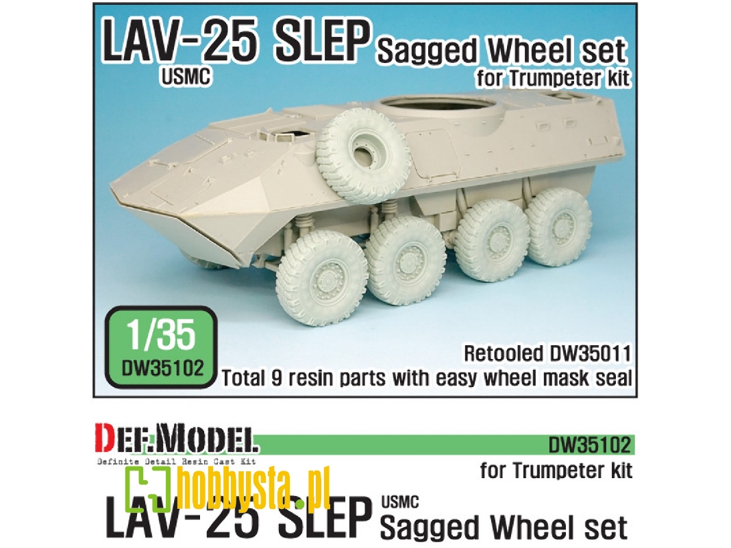 Us Lav-25 Slep Sagged Wheel Set (For Trumpeter 1/35) Retooled Dw35011 - zdjęcie 1
