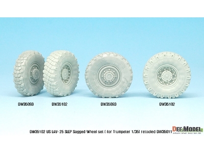 Us Lav-25 Slep Sagged Wheel Set (For Trumpeter 1/35) Retooled Dw35011 - zdjęcie 11