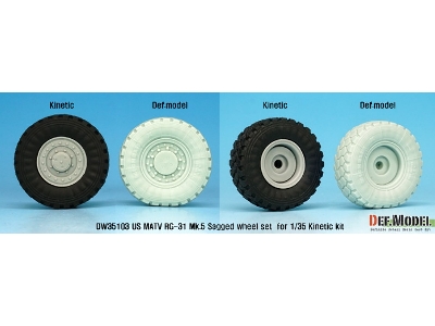 Us Matv Rg-31 Mk.5 Sagged Wheel Set ( For Kinetic 1/35) - zdjęcie 4