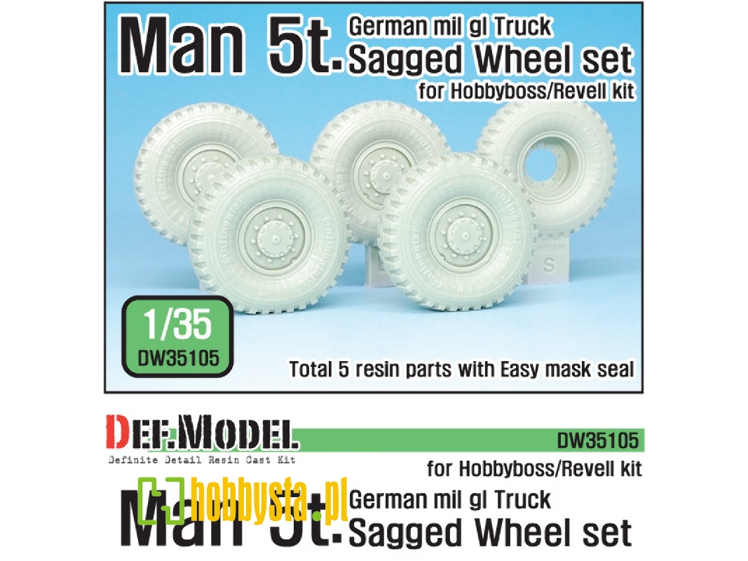 German Man 5t. Milgl 4x4 Truck Sagged Wheel Set (For Revell,hobbyboss 1/35) - zdjęcie 1 German Man 5t. Milgl 4x4 Truck Sagged Wheel Set (For Revell,hobbyboss 1/35) - zdjęcie 1