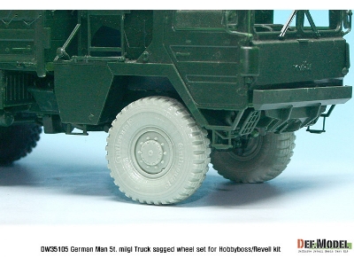 German Man 5t. Milgl 4x4 Truck Sagged Wheel Set (For Revell,hobbyboss 1/35) - zdjęcie 5