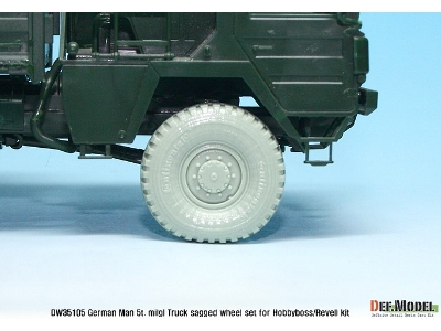 German Man 5t. Milgl 4x4 Truck Sagged Wheel Set (For Revell,hobbyboss 1/35) - zdjęcie 6
