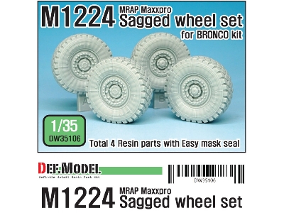 U.S M1224 Mrap M-pro Sagged Wheel Set (For Bronco 1/35) - zdjęcie 1