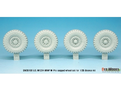 U.S M1224 Mrap M-pro Sagged Wheel Set (For Bronco 1/35) - zdjęcie 3