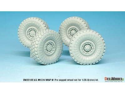 U.S M1224 Mrap M-pro Sagged Wheel Set (For Bronco 1/35) - zdjęcie 5