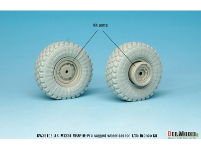 U.S M1224 Mrap M-pro Sagged Wheel Set (For Bronco 1/35) - zdjęcie 8