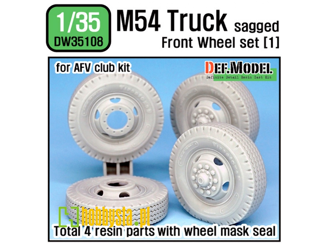 Us M54a2 Cargo Truck Sagged Front Wheel Set(1)- Civilian Type( For Afv Club 1/35) - zdjęcie 1 Us M54a2 Cargo Truck Sagged Front Wheel Set(1)- Civilian Type( For Afv Club 1/35) - zdjęcie 1