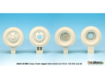 Us M54a2 Cargo Truck Sagged Front Wheel Set(1)- Civilian Type( For Afv Club 1/35) - zdjęcie 3