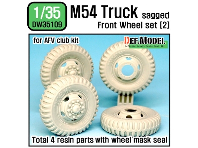 Us M54a2 Cargo Truck Sagged Front Wheel Set)2)- Military Type( For Afv Club 1/35) - zdjęcie 1