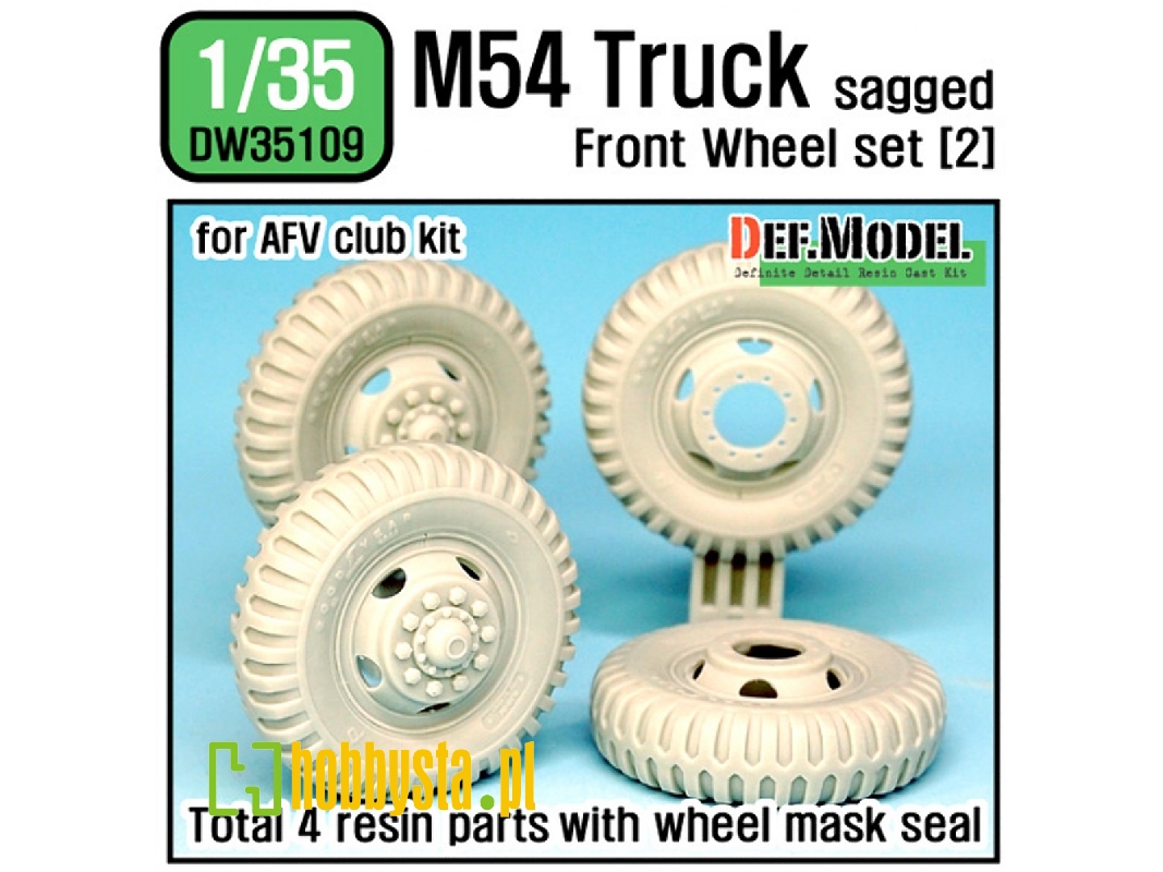 Us M54a2 Cargo Truck Sagged Front Wheel Set)2)- Military Type( For Afv Club 1/35) - zdjęcie 1