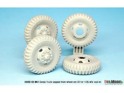Us M54a2 Cargo Truck Sagged Front Wheel Set)2)- Military Type( For Afv Club 1/35) - zdjęcie 4