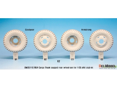 Us M54a2 Cargo Truck Sagged Rear Wheel Set-heavy Load ( For Afv Club 1/35) - zdjęcie 3