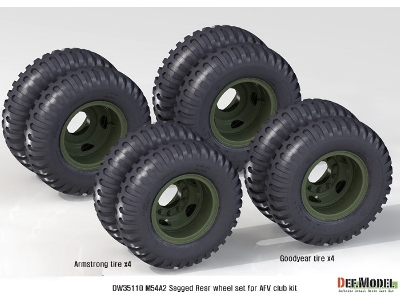 Us M54a2 Cargo Truck Sagged Rear Wheel Set-heavy Load ( For Afv Club 1/35) - zdjęcie 10