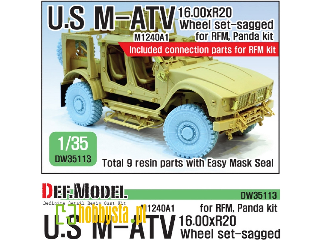 Us M1240a1 M-atv Sagged Wheel Set ( For Rfm 1/35) - zdjęcie 1